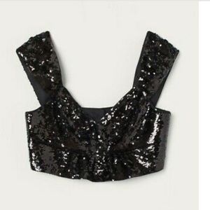 Rocha X H&M // Sold Out // NWT Sequined Crop Top